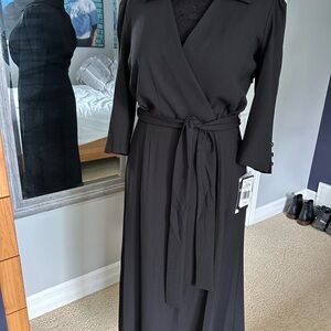 Maison Tara Black Long Sleeve Dress